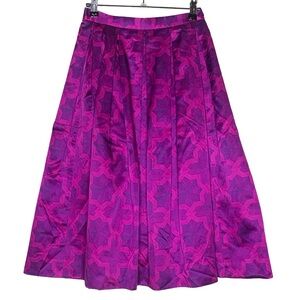House of Holland Silk Blend Purple Patterned Skirt